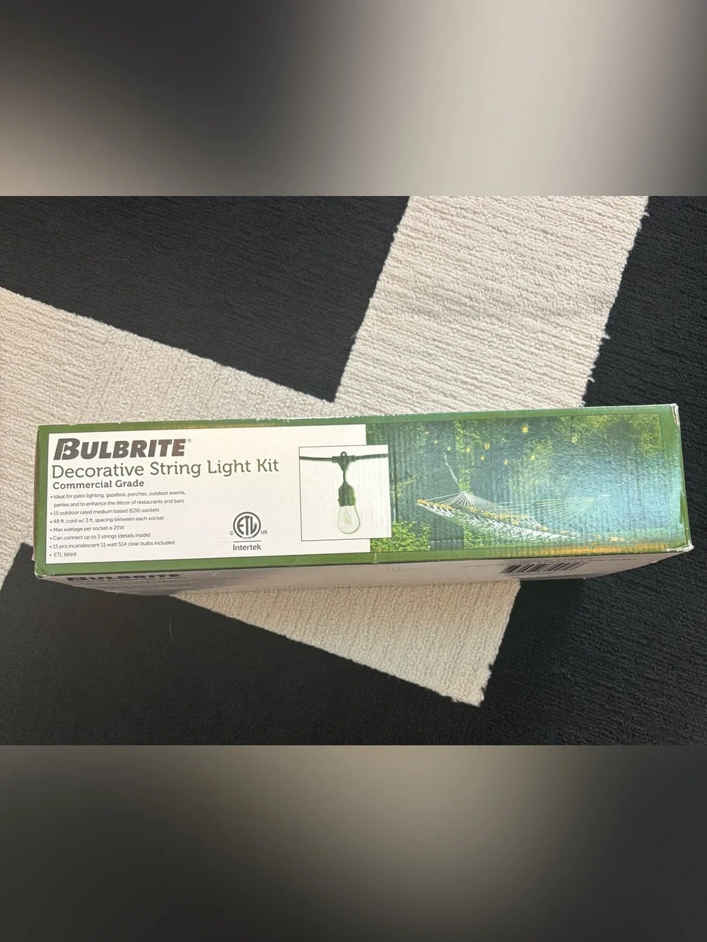 Bulbrite 48’ Decorative String Light Kit - for indoor or outdoor use